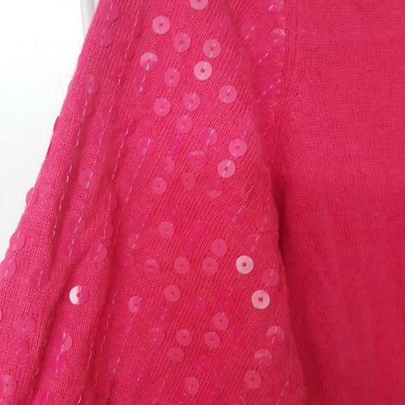 Candies Pink Sequin Fitted Sweater - Picture 3 of 5